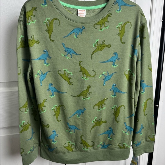 Cat And Jack Dinosaur Print Kids Sweatshirt Size XL, NWT - Picture 1 of 5